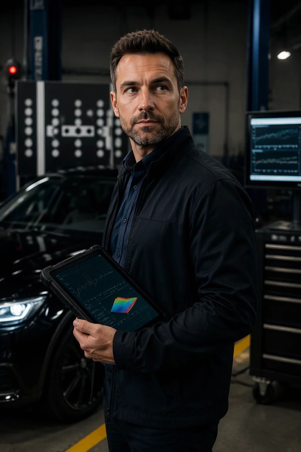 Calibration review engineer evaluating vehicle software version diffs
